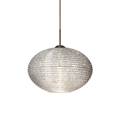 Besa Lighting Pape 12 Cord Pendant, Glitter, Bronze Finish, 1x100W Incandescent 1JT-4913GL-BR